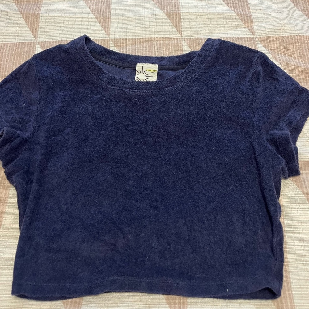 Aerie Offline Terrycloth Cropped Tee